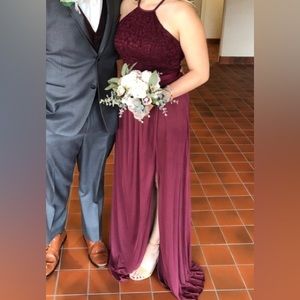 David’s bridal Lace Halter Bridesmaid dress